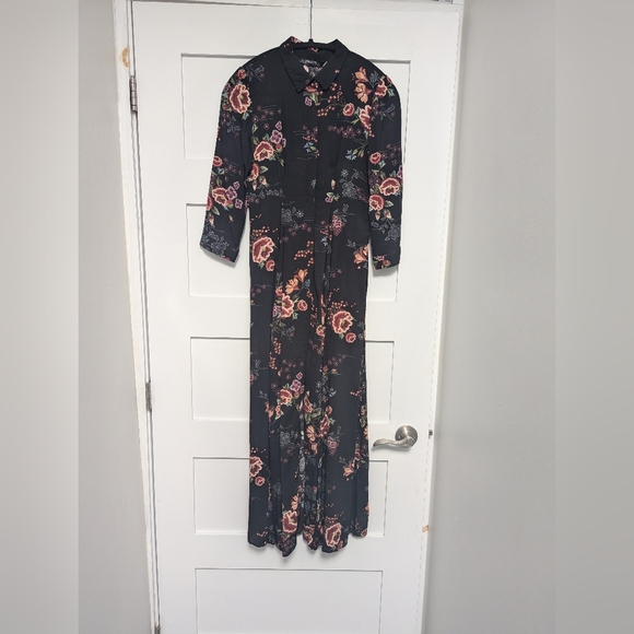 Zara Black Multicolor Floral Boho Maxi Dress - Picture 9 of 12